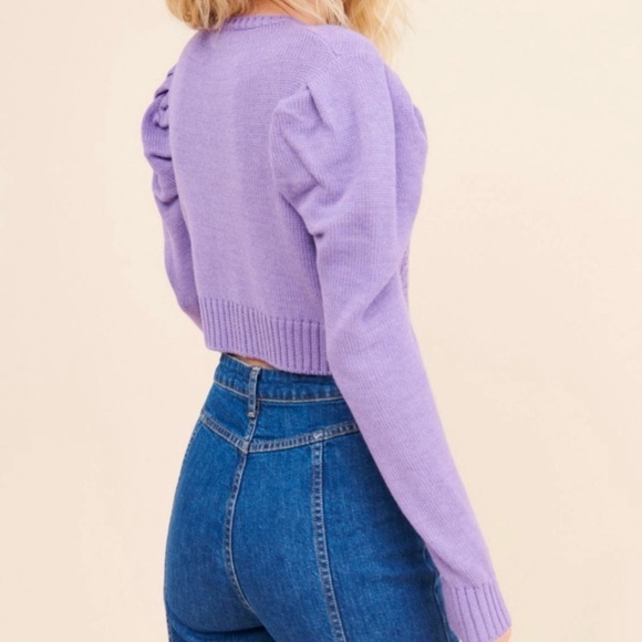 TACH Clothing Begonia Sweater Lavender size Large - Picture 12 of 15